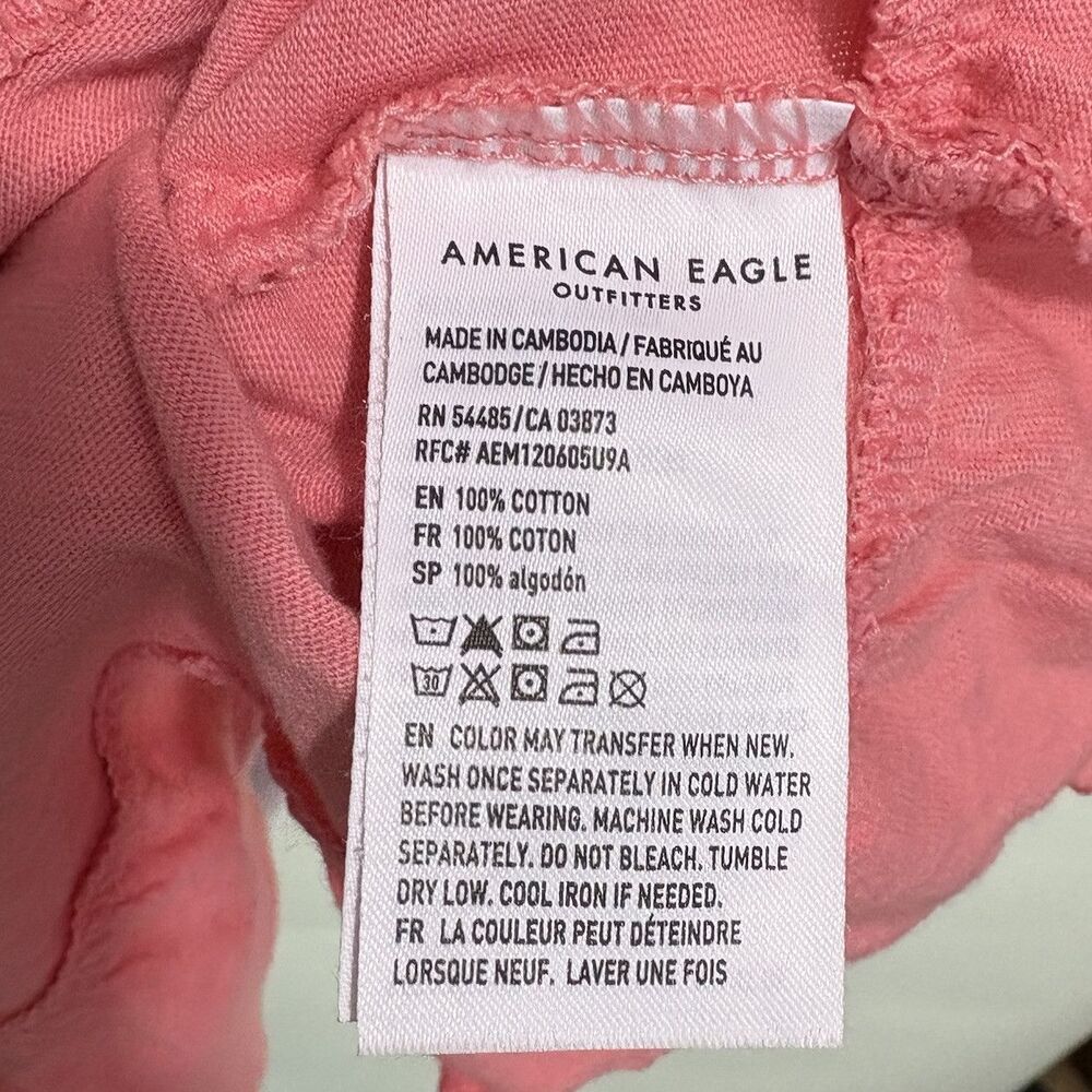 American Eagle Cropped Tank Top Size XL Pink Ruffle Hem NWT - Picture 10 of 12